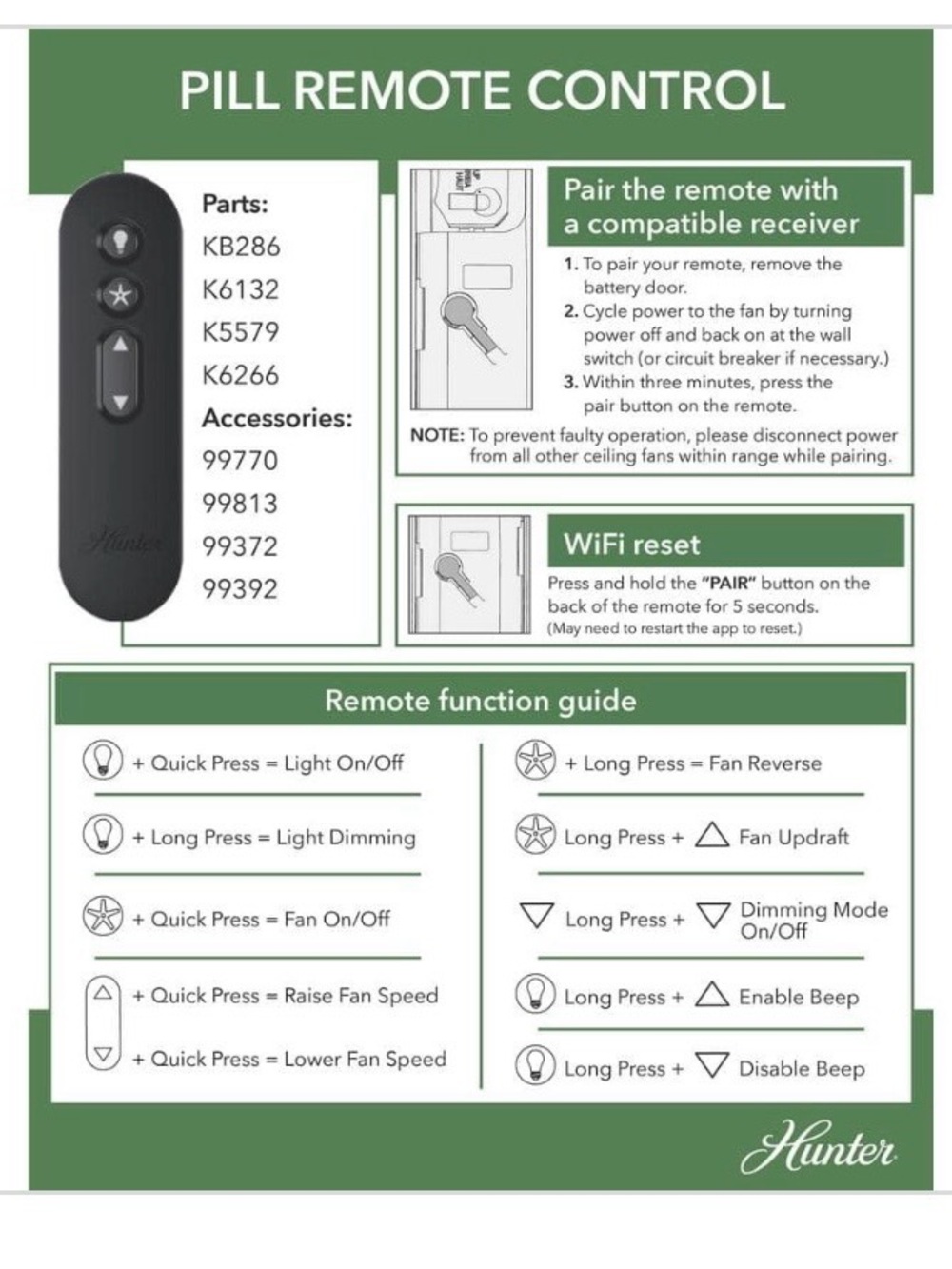 Hunter Ceiling Fan Remote Control - Picture 6 of 6